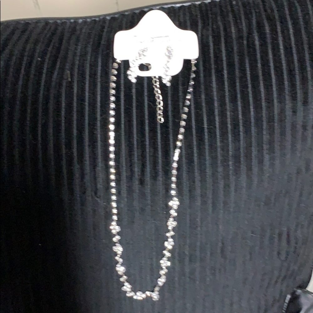 Faux diamond necklace and earrings